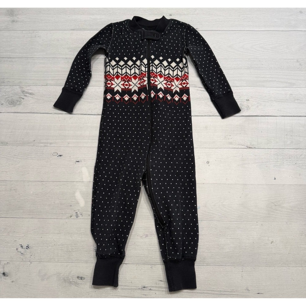 Hanna Andersson bay fair isle footless pajamas one piece size 75 12-18 months
